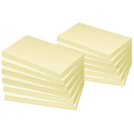 Bloc REPOSITIONNABLE SUPER STICKY 100FJAUNE 75x125  PQT12