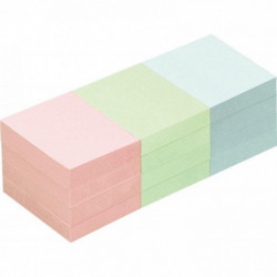 BLOC REPOSITIONNABLE 40X50 COUL PASTEL *PQT12* 100F LIKE FCC RHENO75X75 