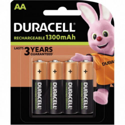 PILES RECHARGEABLES BLISTER 4 ACCU DURACEL AA 1300A PLUS POWER