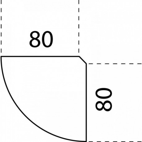 ANGLE DE LIAISON 90° 80X80CM HÊTRE