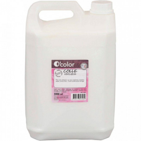 BIDON DE 5 LITRES DE COLLE VINYLIQUE BLANCHE OCOLOR