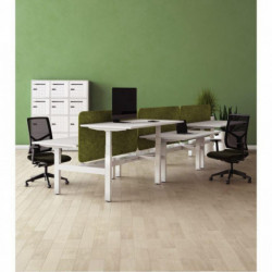 BUREAU INDIVIDUEL AXEL PREPERCE POUR OBTURATEUR L180XP80CM PLATEAU BLANC NEIGE/PIÈTEMENT BLANC- REGLABLE EN HAUTEUR