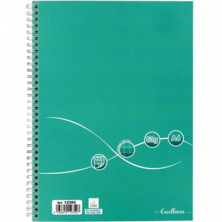 CAHIER SPIRALE A4 5X5 160P 60G EXCELLENCE   COUV CARTON PEFC ECOLABEL FAB France 