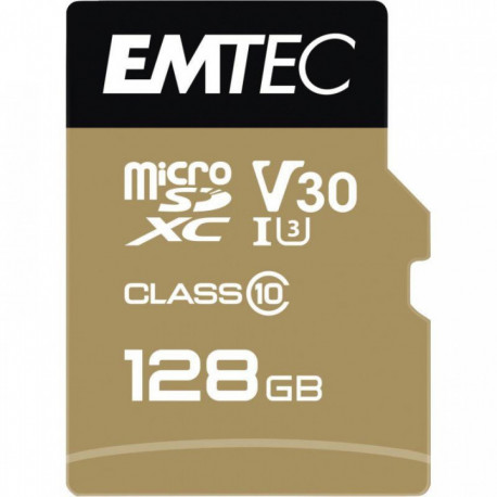 CARTE MICRO SD EMTEC UHS I U3 V30 SPEEDIN PRO 128 GO XC