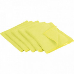 PAQUET DE 5 LAVETTES MICROFIBRES 40X36 TRICOTÉE JAUNE