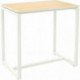 TABLE HAUTE L114CM 4 PERSONNES HÊTRE/BLANC