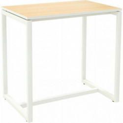 TABLE HAUTE L114CM 4 PERSONNES HÊTRE/BLANC