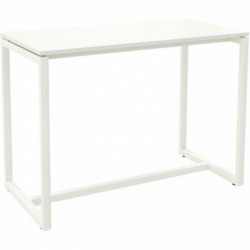 TABLE HAUTE L150CM 6 PERSONNES BLANC/BLANC