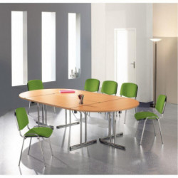 TABLE PLIANTE RECTANGULAIRE L160XP80CM PLATEAU HÊTRE/PIÉTEMENT CHROMÉ