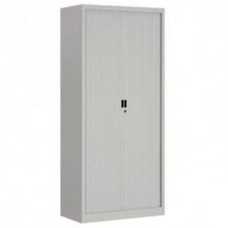 ARMOIRE MONOBLOC GRIS 180X90X43CM 2 RIDEAUX 3 TABLETTES