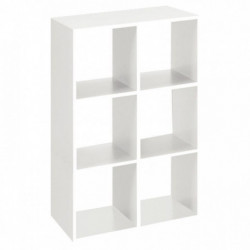 BIBLIOTHÈQUE BENCH 73X107 6 CASES BLANC