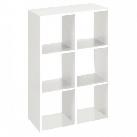 BIBLIOTHÈQUE BENCH 73X107 6 CASES BLANC