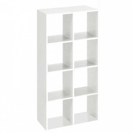 BIBLIOTHÈQUE BENCH 73X142.5 8 CASES BLANC