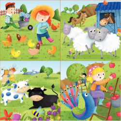 BOITE DE 4 PUZZLES PROGRESSIFS, LES ANIMAUX DE LA FERME