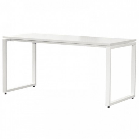 BUREAU DROIT PIÈTEMENT CARRÉ L140CM PANNEAU BLANC/PIEDS BLANC