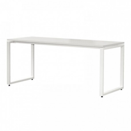 BUREAU DROIT PIÈTEMENT CARRÉ L160CM PANNEAU BLANC/PIEDS BLANC