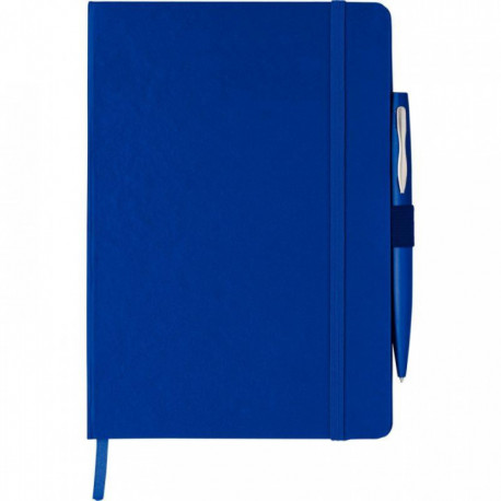 CARNET BLEU A5 COUVERTURE CARTONNÉ AVEC STYLO