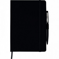 CARNET NOIR A5 COUVERTURE CARTONNÉ AVEC STYLO