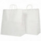 CARTON DE 200 SACS KRAFT BLANC POIGNÉE TORSADÉE 24+11X33CM 90G/M²