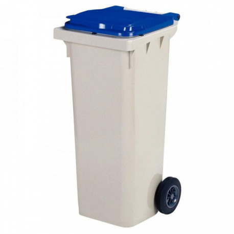 CONTENEUR 2 ROUES 120 LITRES 55,2X47,5X92,6CM BLEU