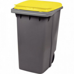 CONTENEUR 2 ROUES 340 LITRES 85X62X109,5CM JAUNE