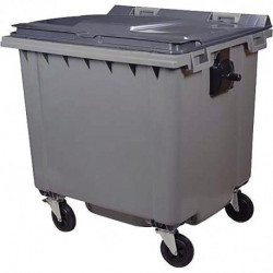 CONTENEUR 4 ROUES 1000 LITRES 137X103,8X132,5CM GRIS