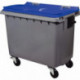 CONTENEUR 4 ROUES 660 LITRES 137X76,5X119,7CM BLEU