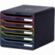 MODULE 5 TIROIRS A4+  NOIR/ARLEQUIN BIGBOX PLUS  100 % RECYCLE ANGE BLEU  L27,8 X H27,1 X P34,7CM 