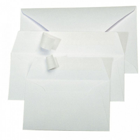 PAQUET DE 20 ENVELOPPES POLLEN CLAIREFONTAINE FORMAT 110X220MM 120G BLANC