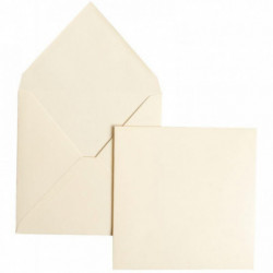 PAQUET DE 20 ENVELOPPES POLLEN 165X165MM 120G IVOIRE