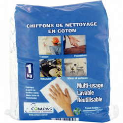 CHIFFON BLANC 1KG TISSE TEXTILE BLANC 100 % RECYCLE ET RECYCLABLE FAB France 