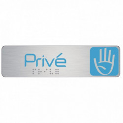 PLAQUE EN ALUMINIUM AVEC FIXATION ADHÉSIVE 4,5X17 CM PRIVÉ