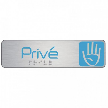 PLAQUE EN ALUMINIUM AVEC FIXATION ADHÉSIVE 4,5X17 CM PRIVÉ