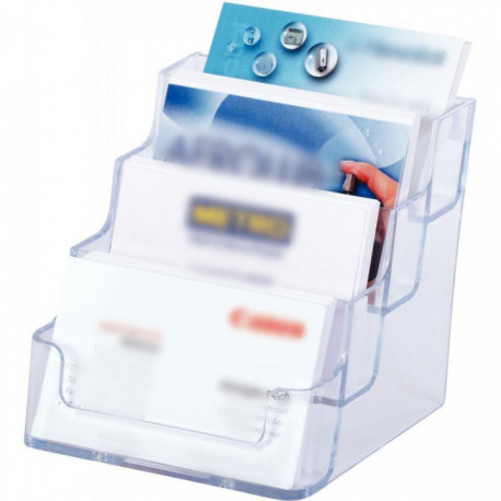 PORTE TRANSPARENT CARTES DE VISITE 4 CASES