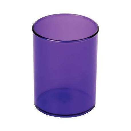 POT LILAS TRANSPARENT À CRAYONS ROND D7CM