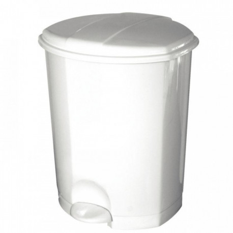 POUBELLE PÉDALE PLASTIQUE BLANC 30 LITRES