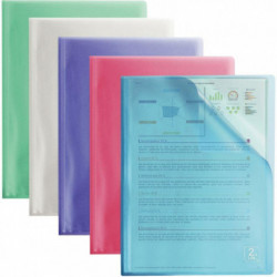 PROTÈGE-DOCUMENTS POLYPRO 2ND LIFE 20 POCHETTES / 40 VUES P/ A4 COLORIS ASSORTIS