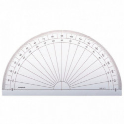 RAPPORTEUR 1/2 CERCLE 15 CM, 180°, GRADUÉ EN DEGRÉS