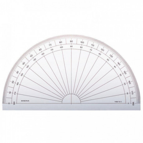 RAPPORTEUR 1/2 CERCLE 15 CM, 180°, GRADUÉ EN DEGRÉS