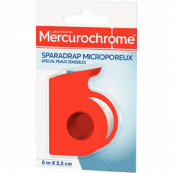 PANSEMENT SPARADRAP MICROPOREUX 5MX2,5CM BTE 50 MERCUROCHROME