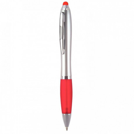 STYLO BILLE TWIST EN ABS AVEC GRIP ROUGE