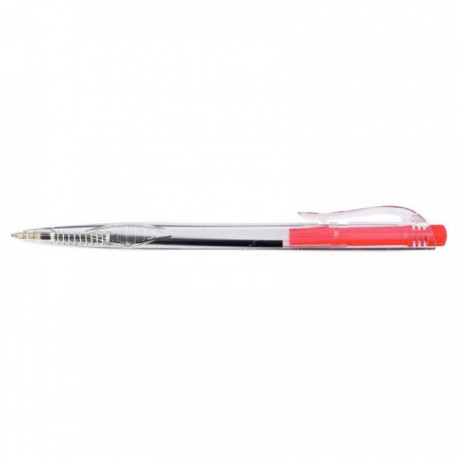 STYLO ROUGE CORPS TRANSPARENT RÉTRACTABLE 0.7MM ECONOMIQUE