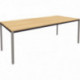 TABLE MODULAIRE RECTANGULAIRE L180XP80CM PLATEAU CHÊNE CLAIR/PIÉTEMENT ALU