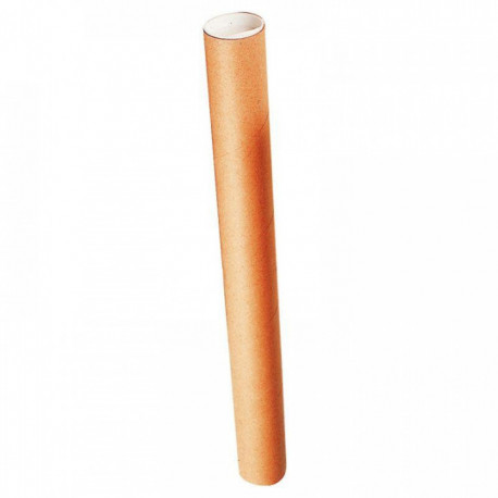 TUBE D'EXPÉDITION EN CARTON ROND LONGUEUR TOTAL 530MM DIAMÈTRE 50MM + 2 BOUCHONS