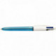 STYLO 4 COUL BILLE BIC  BLEU METALL.PTE MOYENNE SHINE