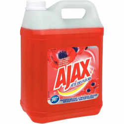 NETTOYANT DETERGENT SOL ET SURFACES AJAX FETE DES FLEURS ROUGES *FAB France* 5L