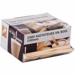 AGITATEURS *BTE DISTRIB.1000* TOUILLETTES EN BOIS 14CM