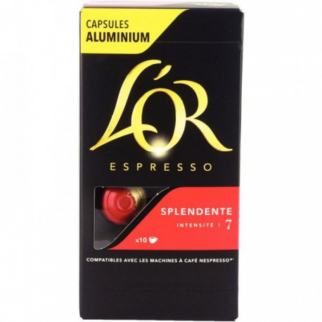 CAFE CAPSULES P/NESPRESSO OR SPLENDENTE BTE DE 10