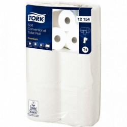 PAPIER HYGIÉNIQUE *PQT6RLX*198F 2 PLIS 9,5 x 11,5 CM PREMIUM ECOLABEL TORK (12154) TOILETTE 