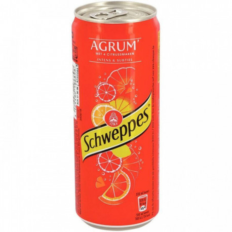 PACK DE 24 BOITES SLIM DE 33CL SCHWEPPES AGRUMES